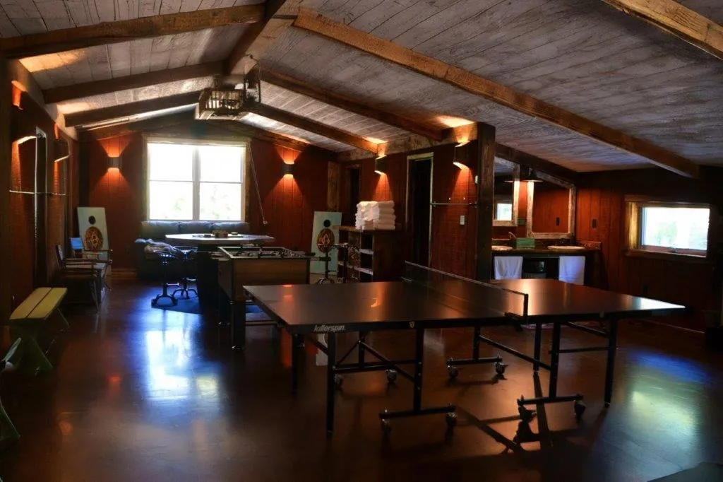 Loft game area with ping pong and foosball